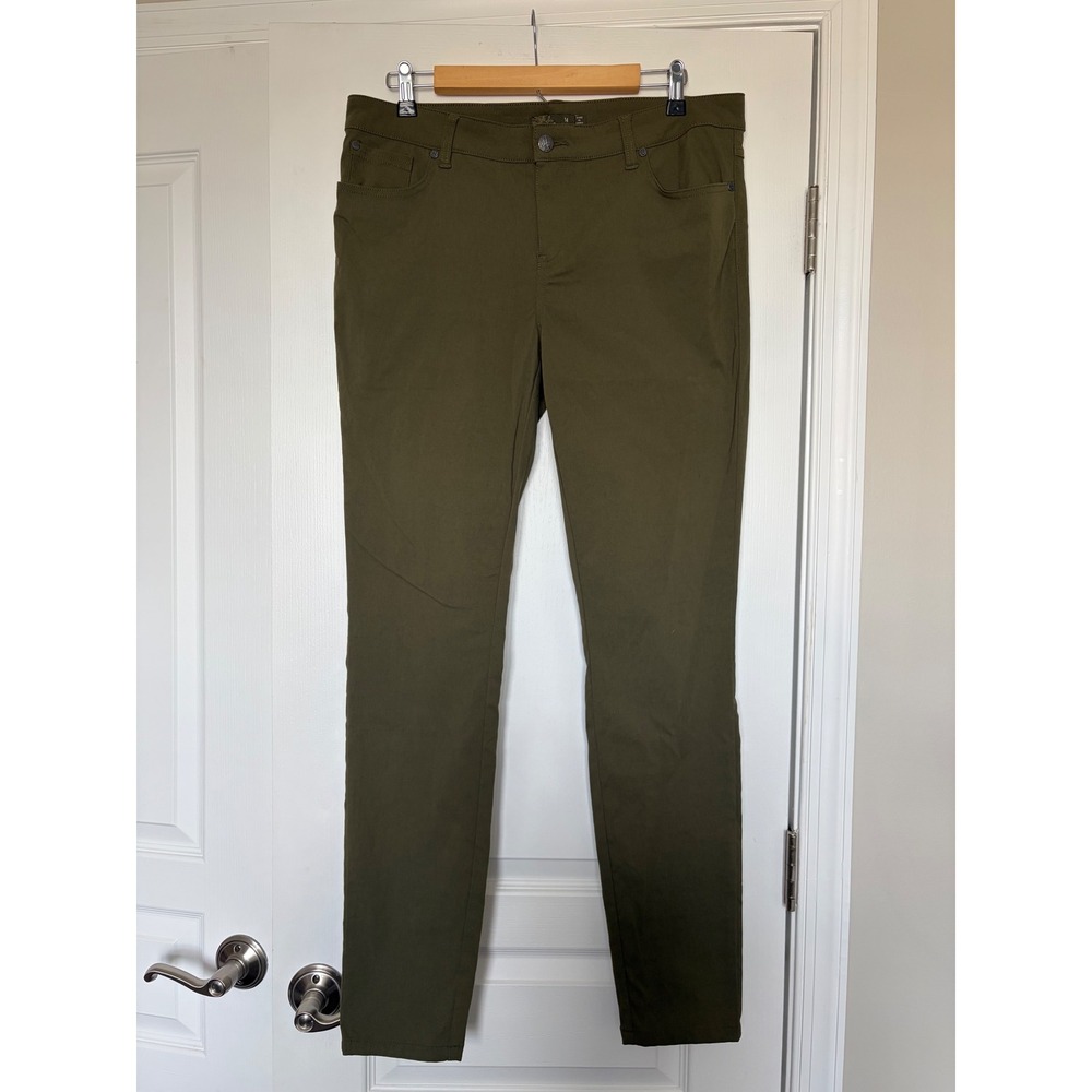 Prana Kara Pants Olive Green Organic Cotton Blend Tall Inseam Size 14